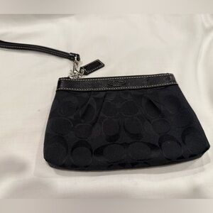 Black Coach Wristlet Clutch canvas